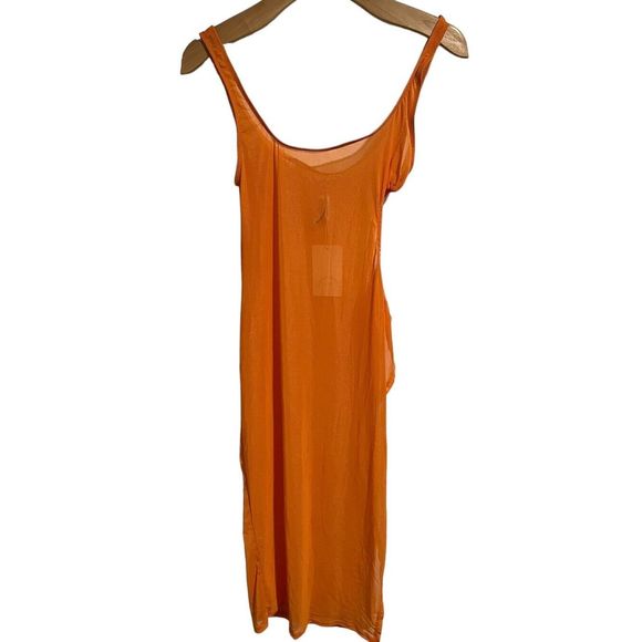 Dippin Daisys Swim Dress Womens Small Orange Sheer Sleeveless Open Side Cover - Picture 1 of 8